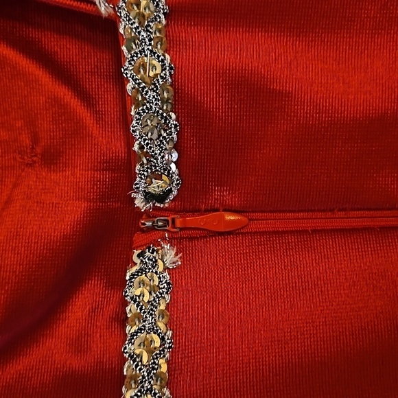 VTG 1960s HANDMADE Red Satin Rhinestone Faux Fur Valentine's Portrait Outfit - Picture 7 of 14